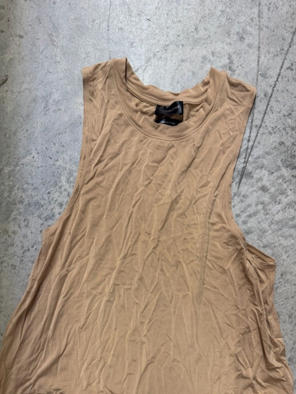 Carbon38 Tan Muscle Tee - Athletic Tank - Size Small LIKE NEW